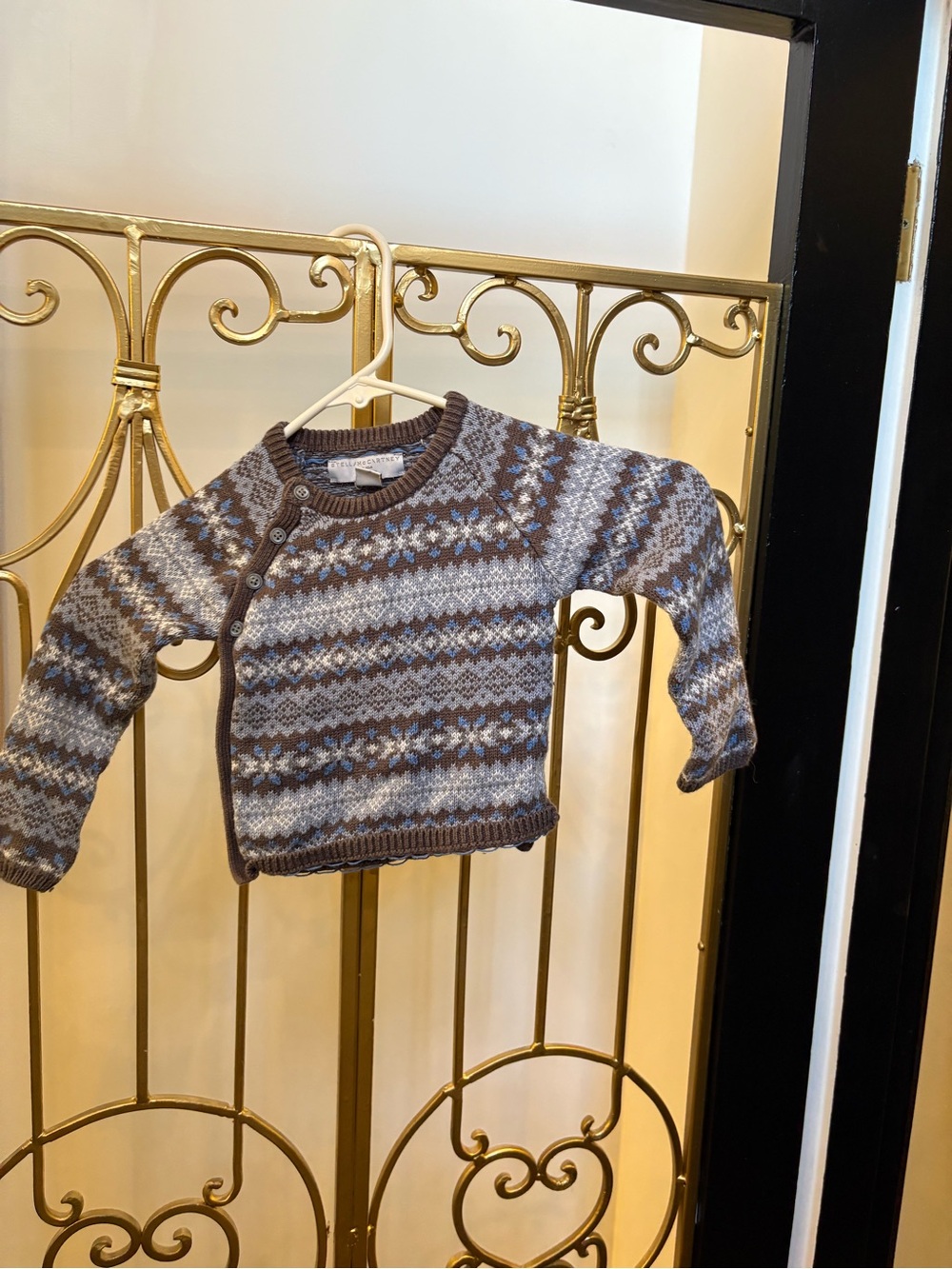 Brown and Blue Fair Isle kids 6-12 months  Sweater Stella mc cartney colab gap
